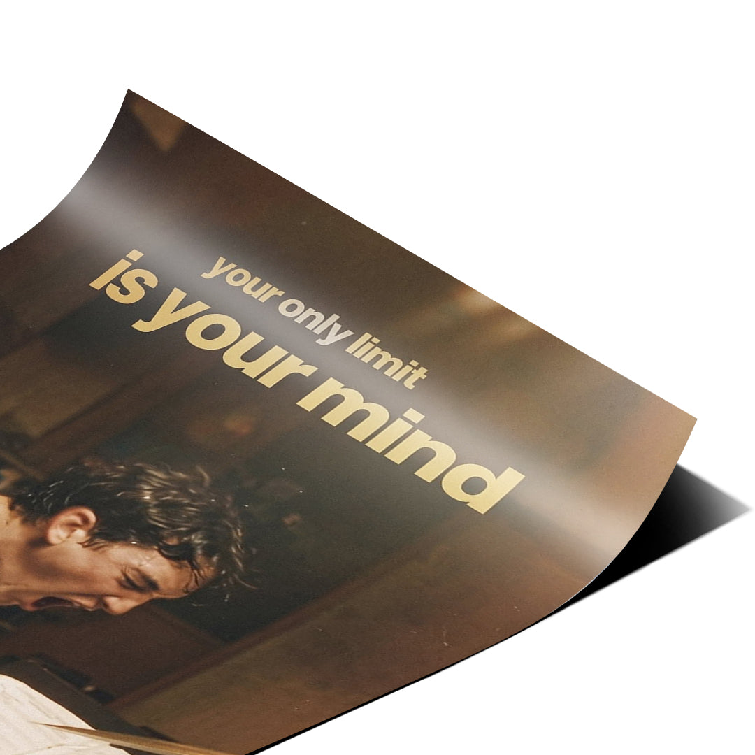 Eckdetail des Posters Your Only Limit Is Your Mind Vintage, Nahaufnahme