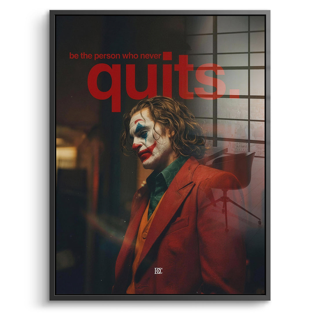 DOTCOMCANVAS Acrylglasbild Never Quit im schwarzen Premium-Rahmen