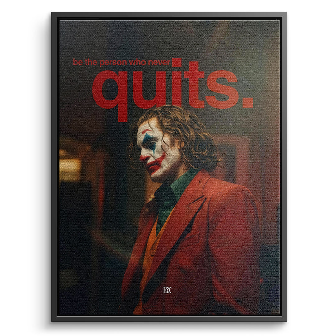 DOTCOMCANVAS Leinwandbild Never Quit im schwarzen Premium-Rahmen