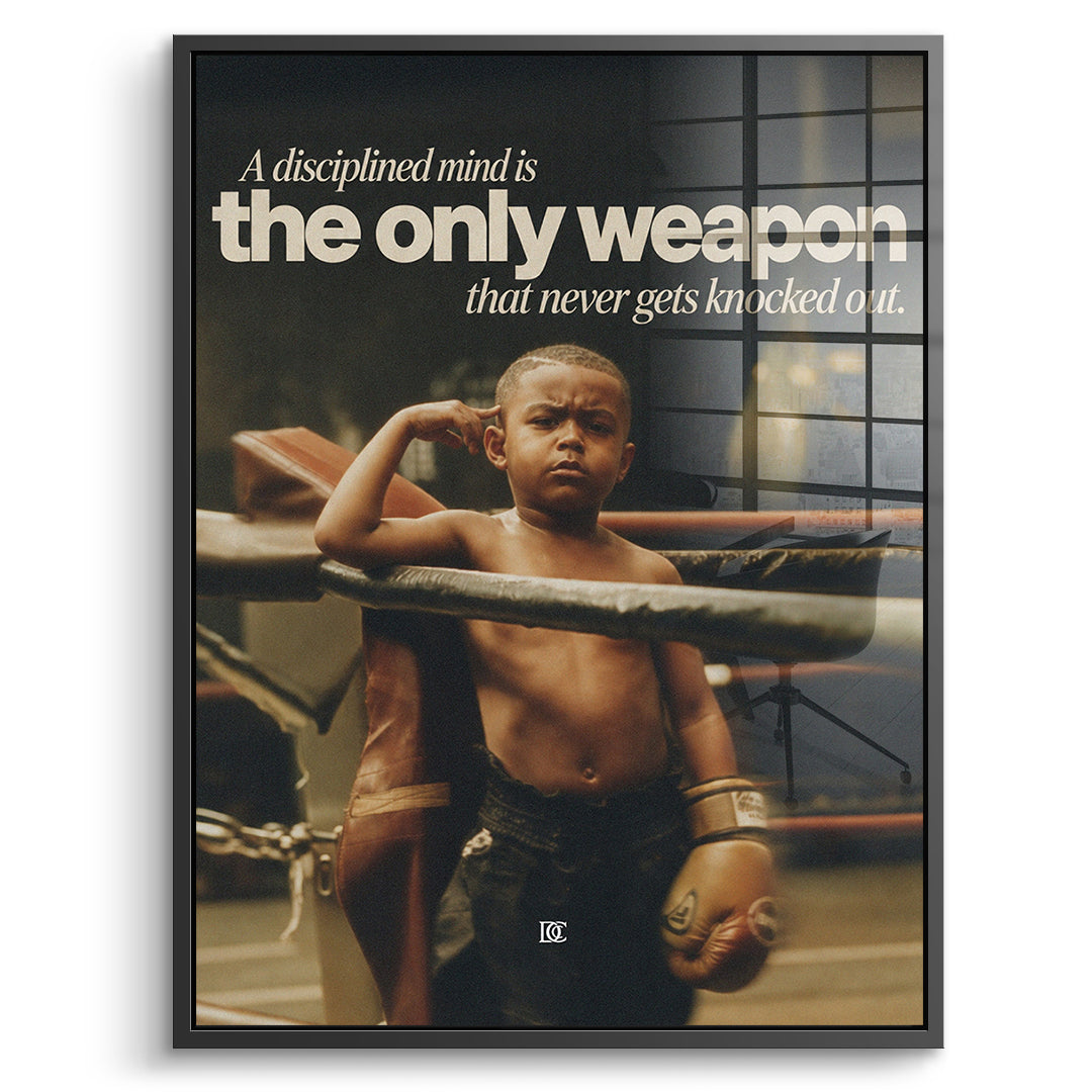 DOTCOMCANVAS Acrylglasbild The Only Weapon im schwarzen Premium-Rahmen