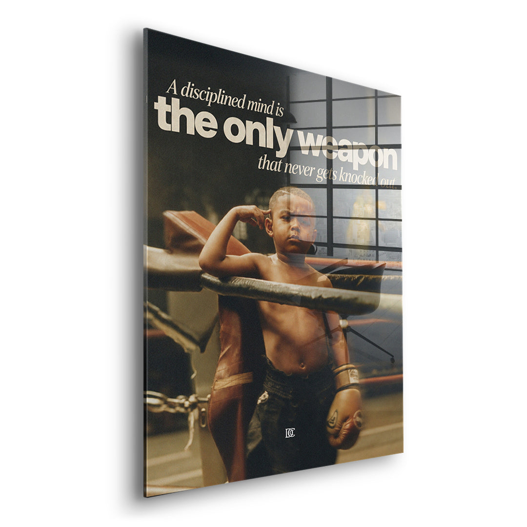 Seitenansicht des Acrylglasbilds The Only Weapon ohne Rahmen