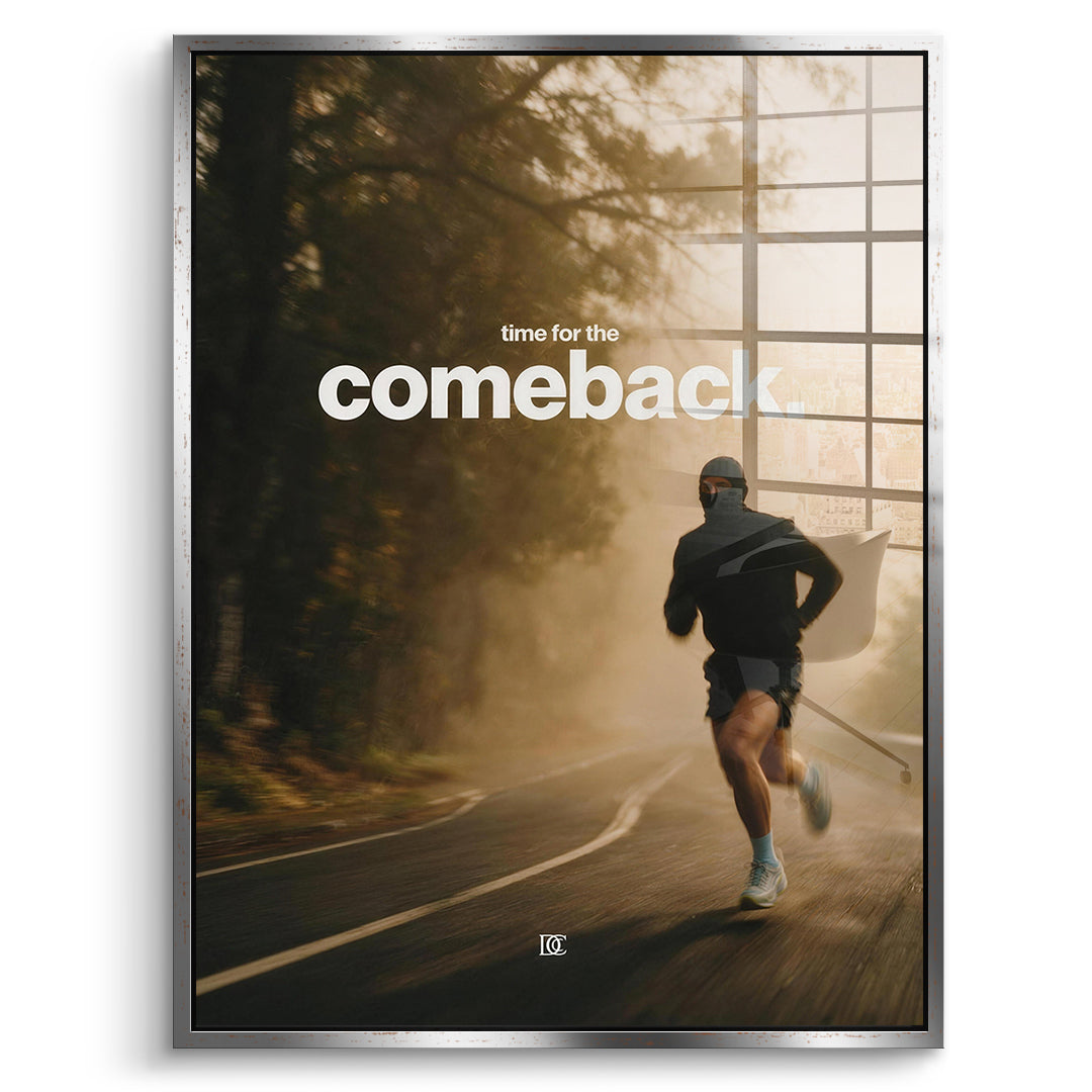 DOTCOMCANVAS Acrylglasbild Time For The Comeback im silbernen Premium-Rahmen