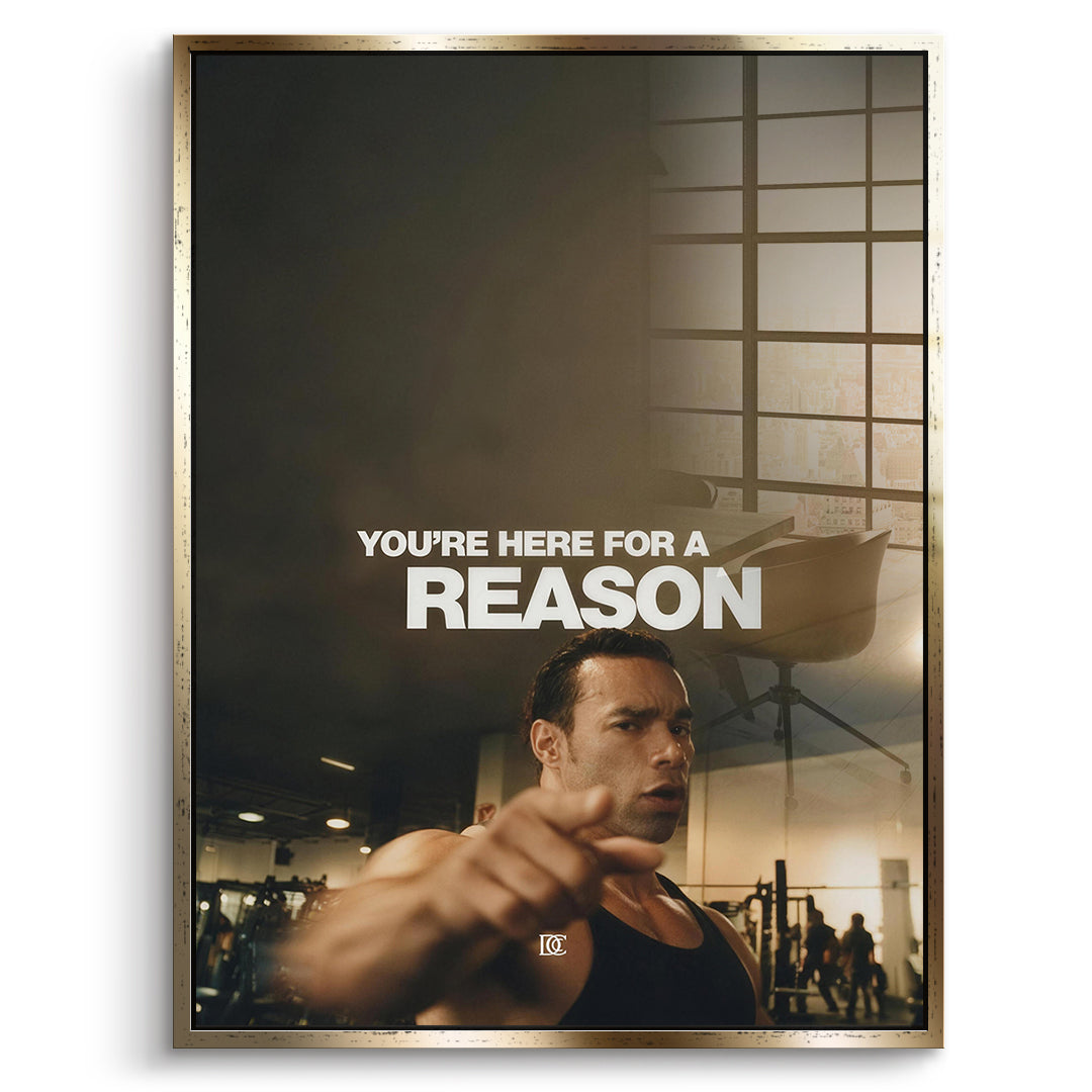 DOTCOMCANVAS Acrylglasbild You're Here For A Reason im goldenen Premium-Rahmen
