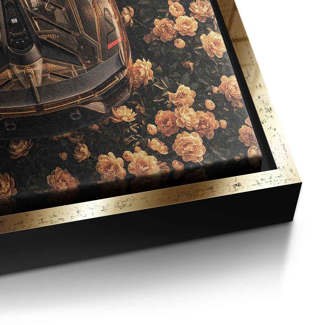 DOTCOMCANVAS® Lamborgini in flowers Leinwandbild – Detailansicht