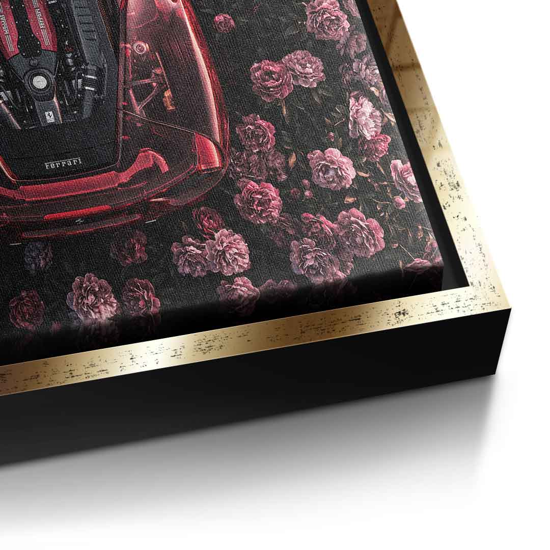 DOTCOMCANVAS® Ferrari in flowers Leinwandbild – Detailansicht