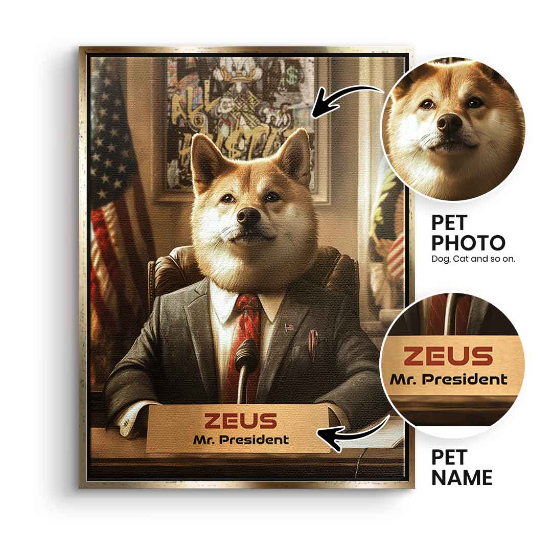 "President" Haustier Portrait - Personalisierbar