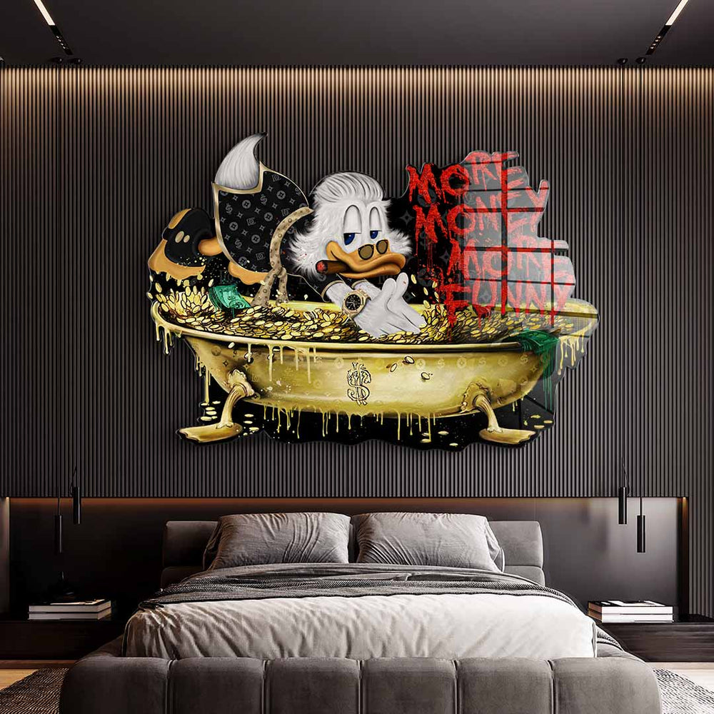 Wandskulptur More Money Duck Acrylglasbild – Ansicht 2