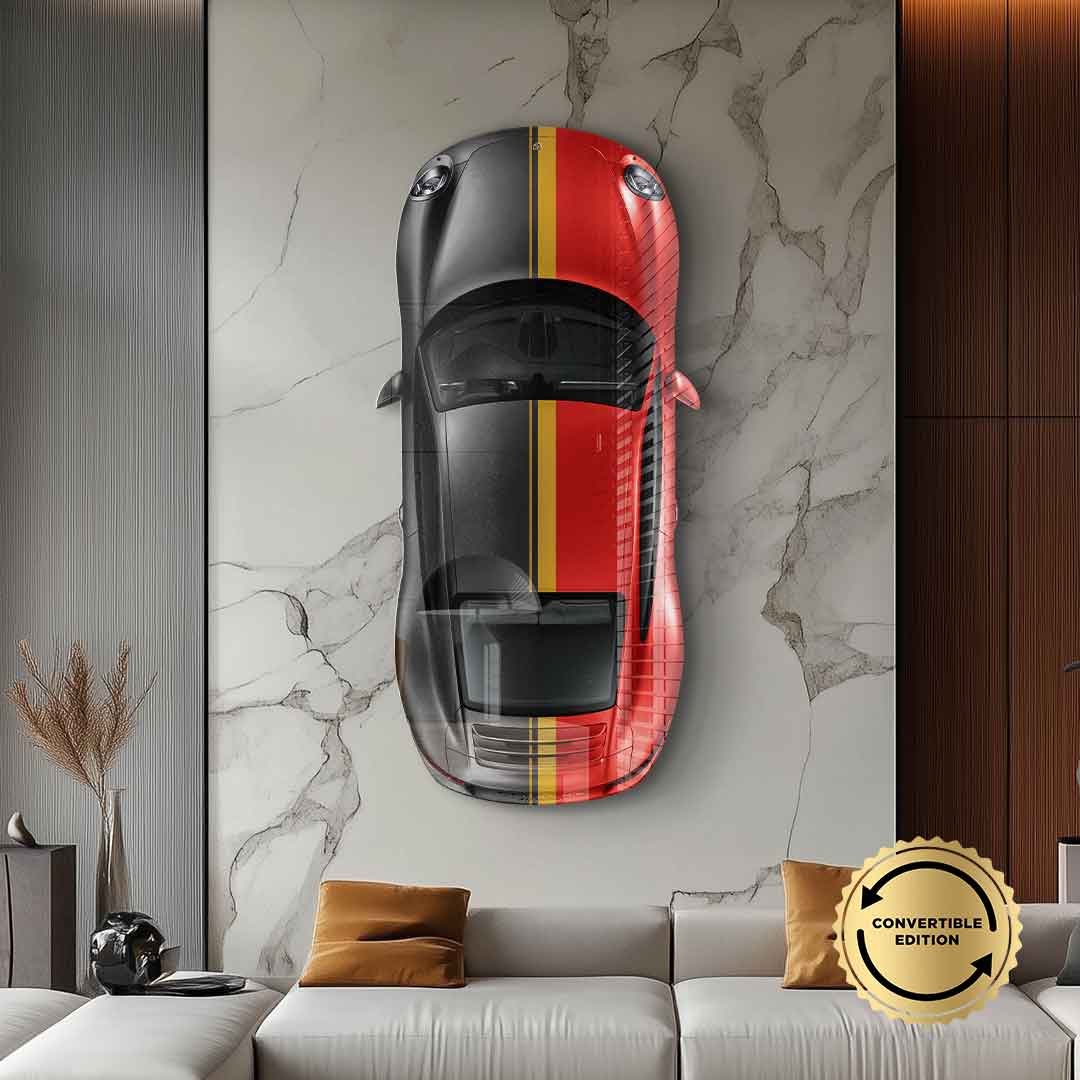 Wall sculpture Porsche 911 Carrera - acrylic glass