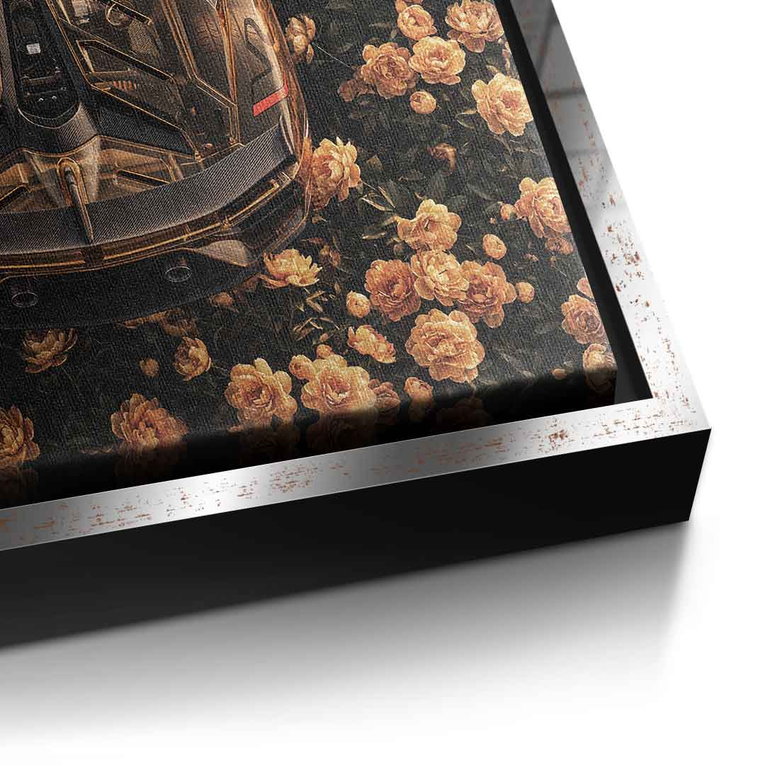 DOTCOMCANVAS® Lamborgini in flowers Leinwandbild – Detailansicht