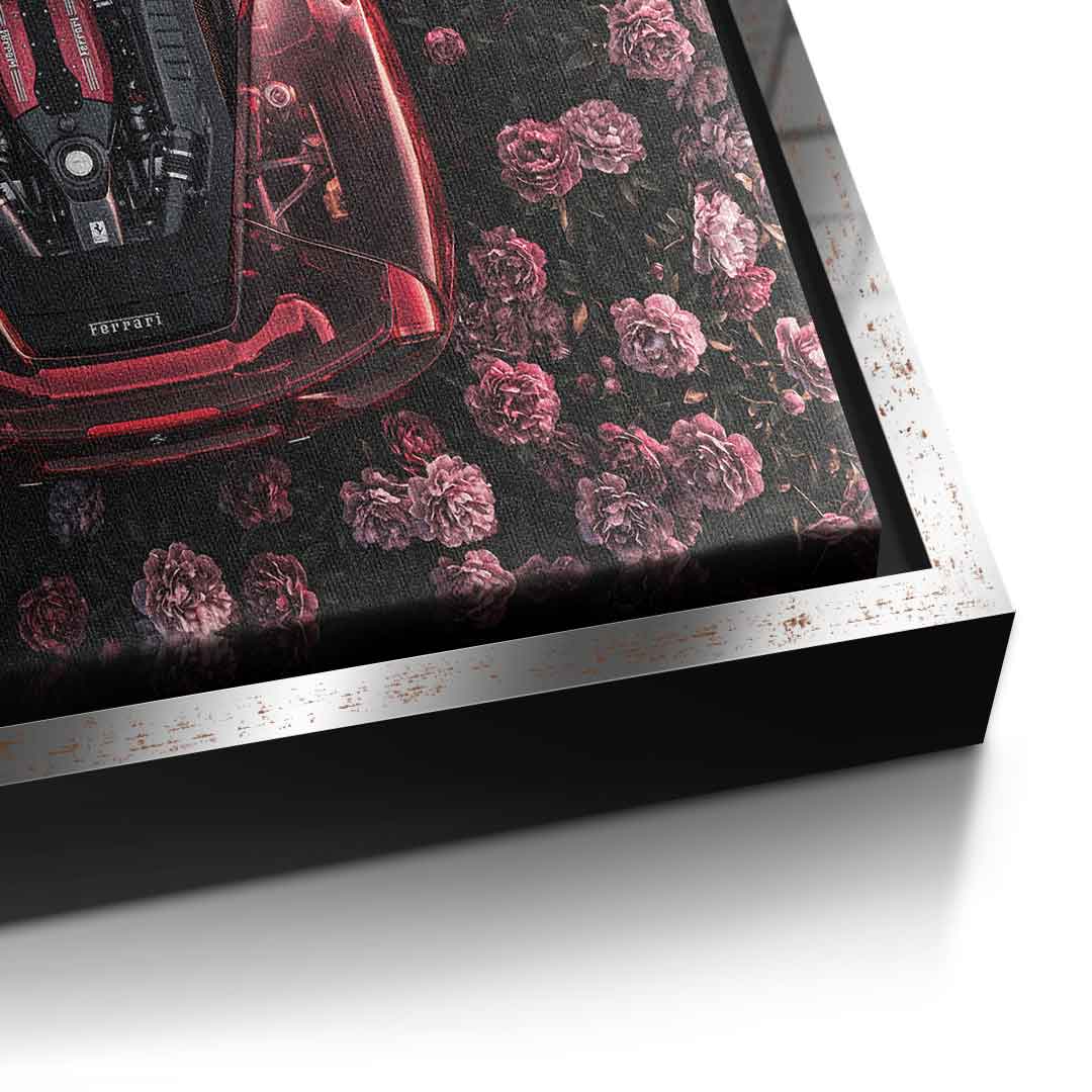 DOTCOMCANVAS® Ferrari in flowers Leinwandbild – Detailansicht