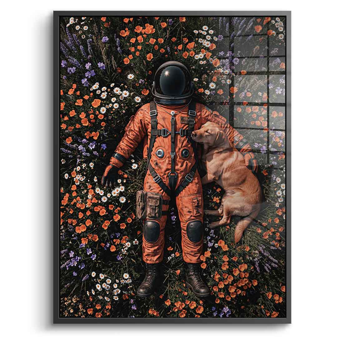 DOTCOMCANVAS® Astronaut's Loyal Companion Acrylglasbild – Ansicht 2