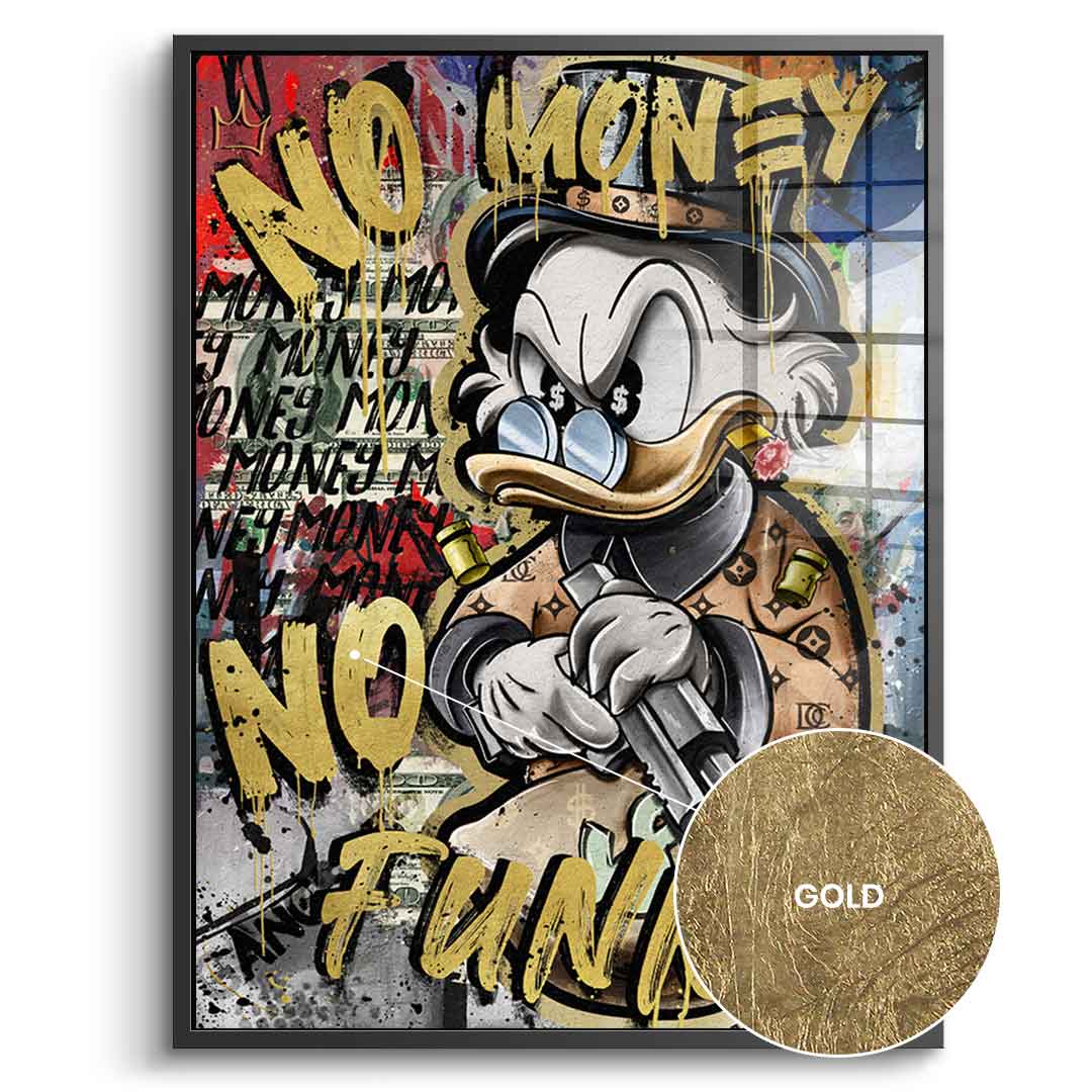 No Money Duck - gold leaf