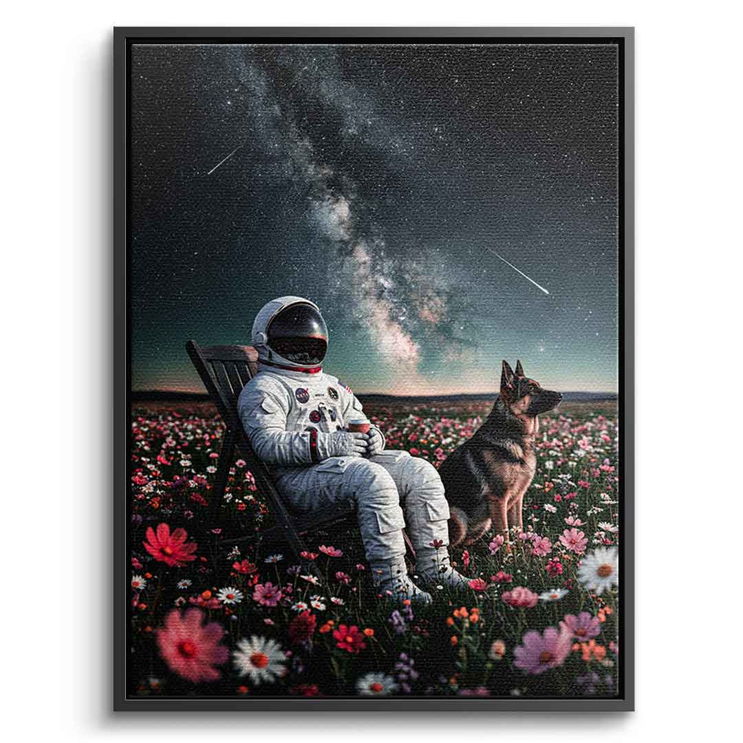 DOTCOMCANVAS® Astronaut's Silent Night Leinwandbild – Wandansicht