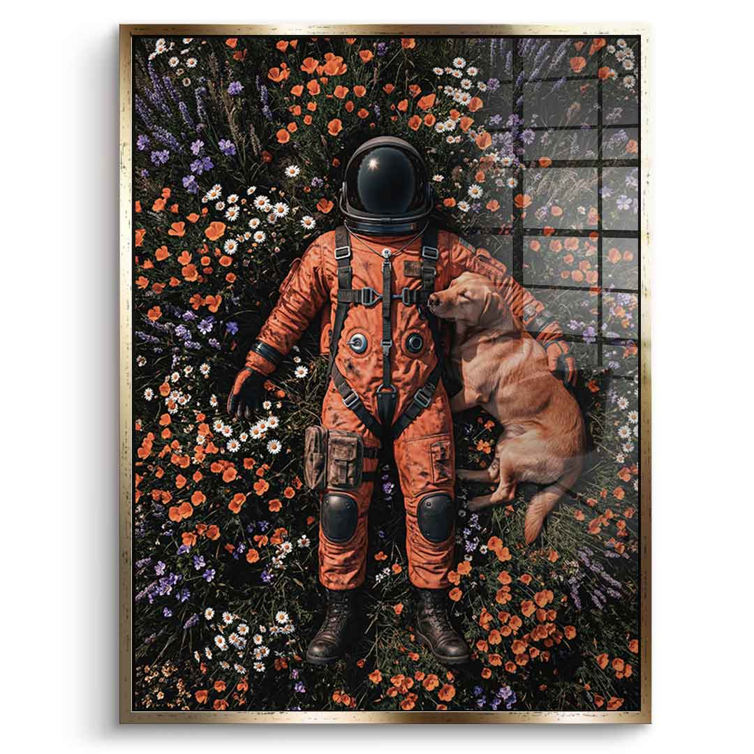 DOTCOMCANVAS® Astronaut's Loyal Companion Acrylglasbild – Ansicht 4