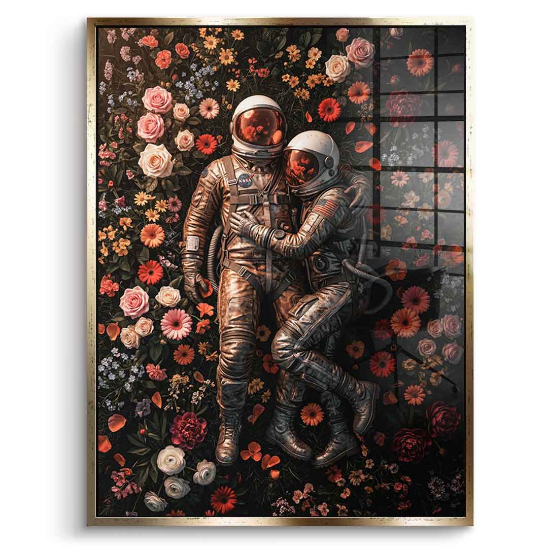 DOTCOMCANVAS® Eternal Love of Astronauts Acrylglasbild – Detailansicht
