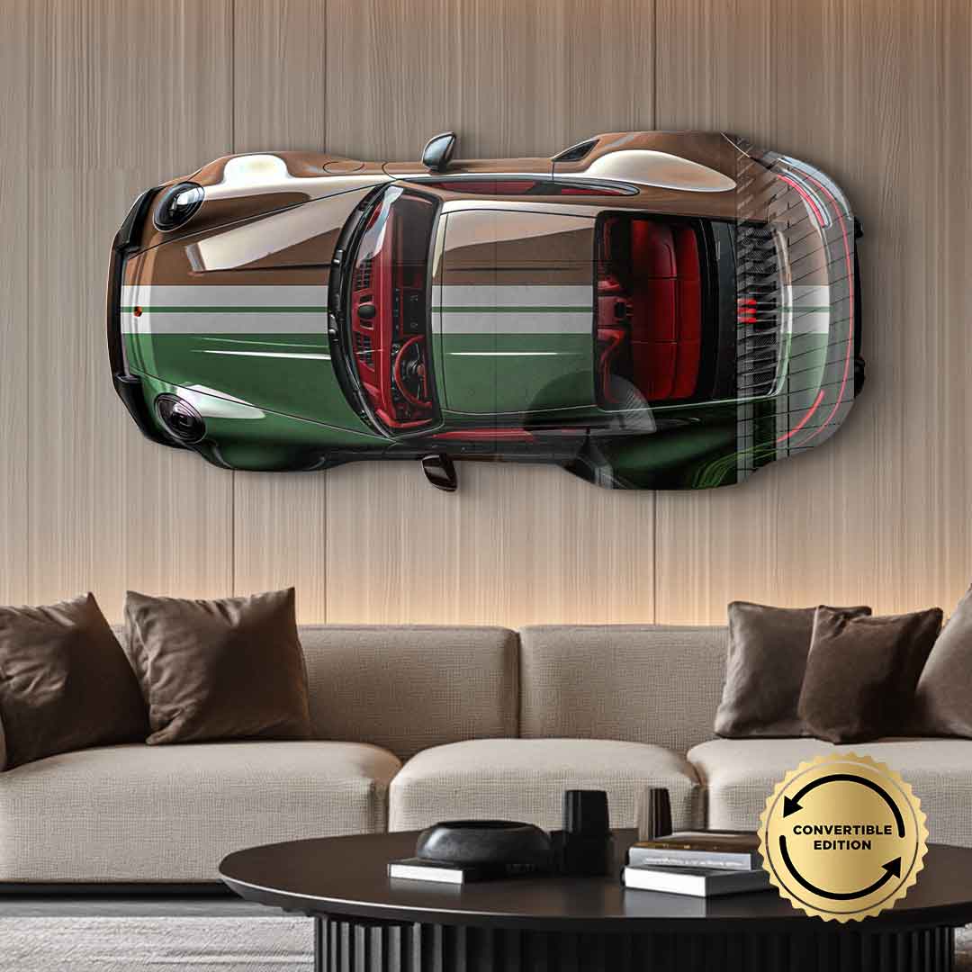 Wandskulptur Porsche 911 Targa - Acrylglas