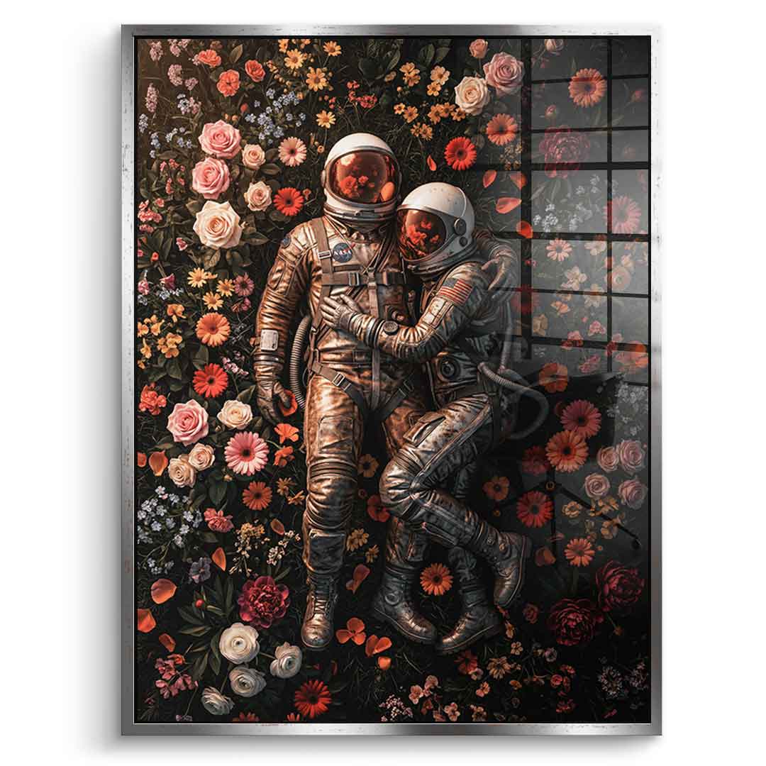 DOTCOMCANVAS® Eternal Love of Astronauts Acrylglasbild – Detailansicht