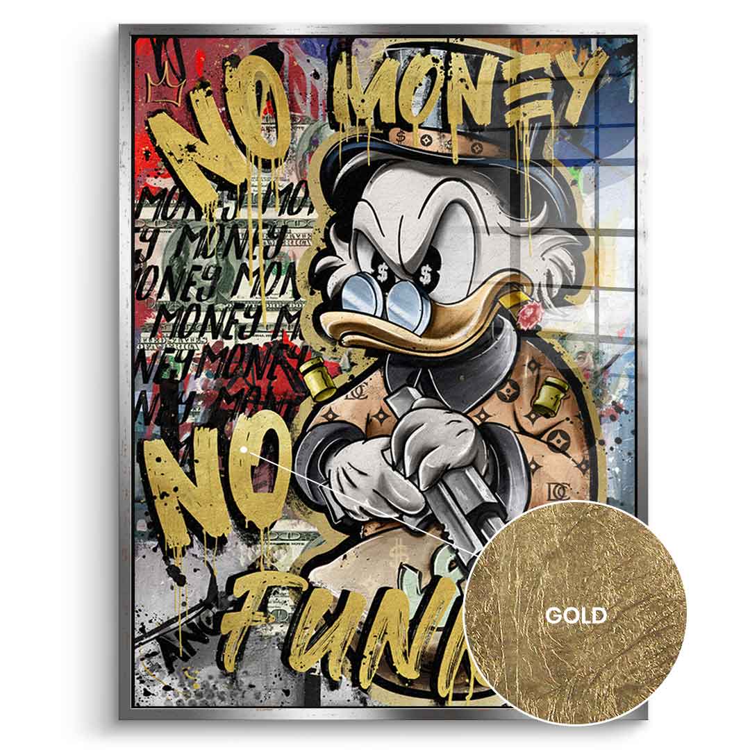 No Money Duck - gold leaf