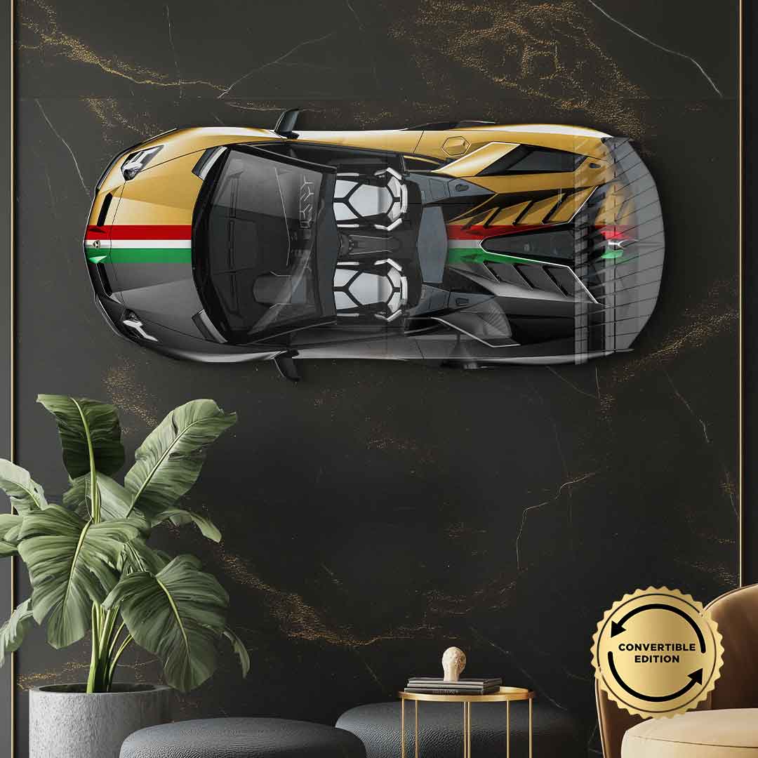 Wandskulptur Lamborghini Aventador SVJ - Acrylglas