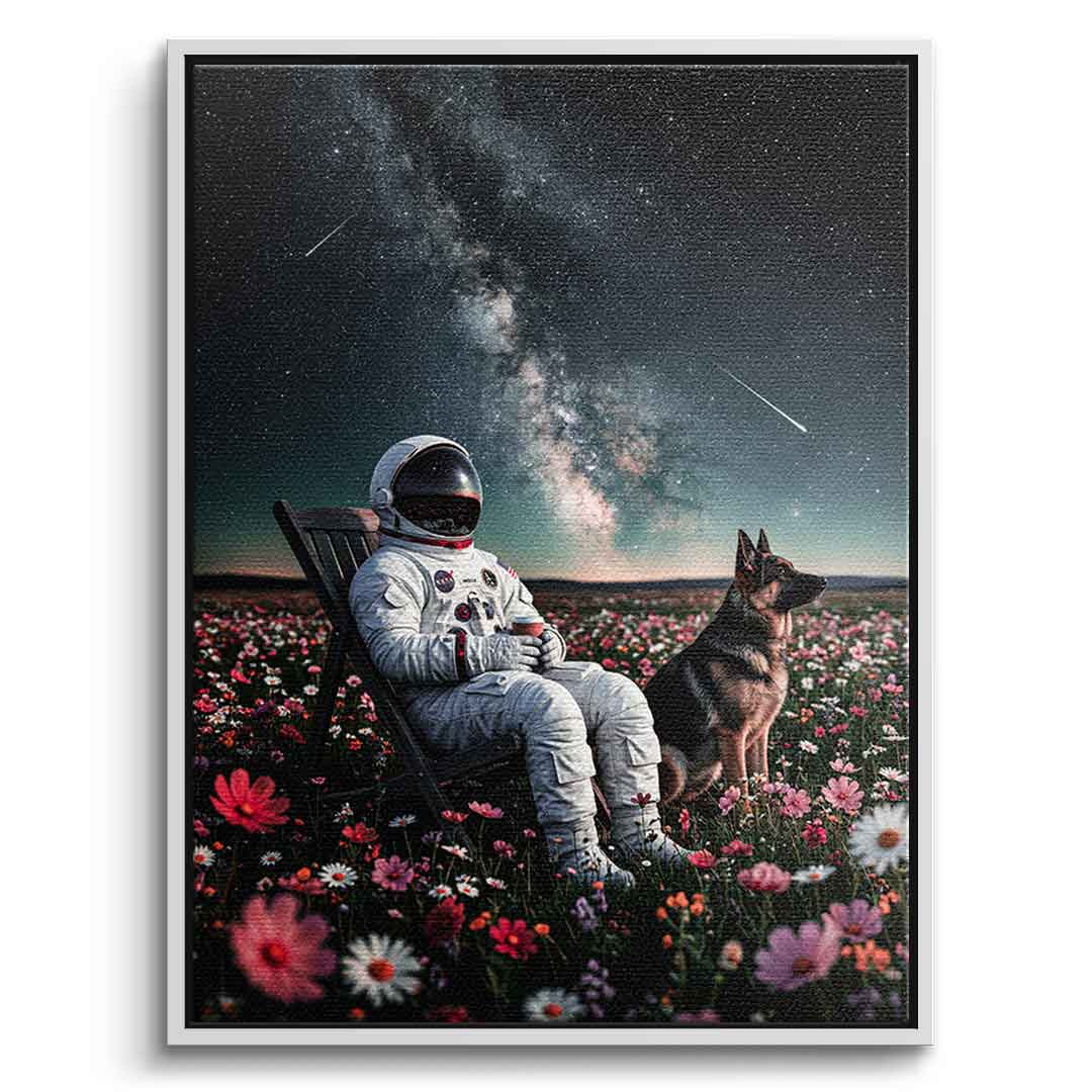 DOTCOMCANVAS® Astronaut's Silent Night Leinwandbild – Wandansicht