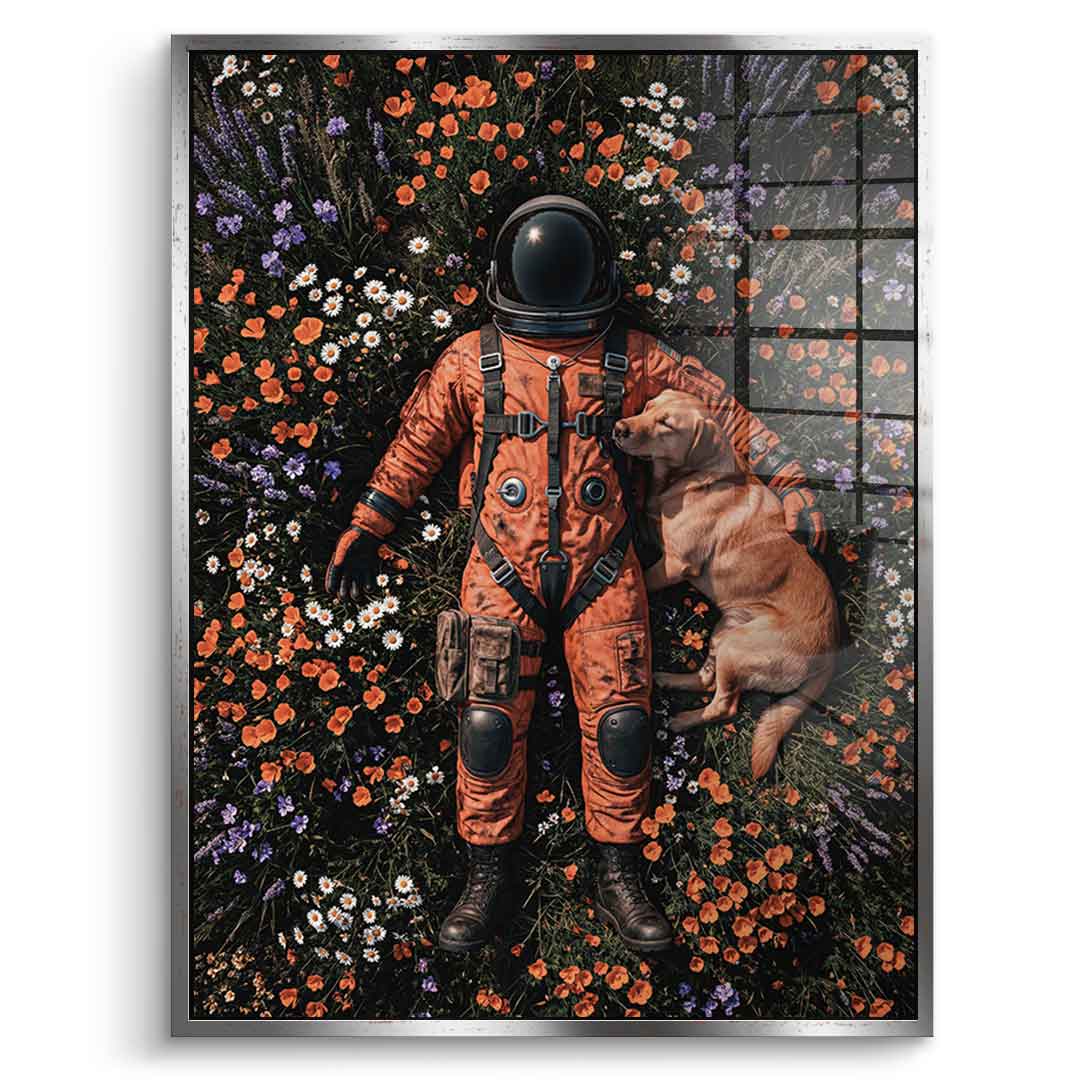 DOTCOMCANVAS® Astronaut's Loyal Companion Acrylglasbild – Ansicht 3