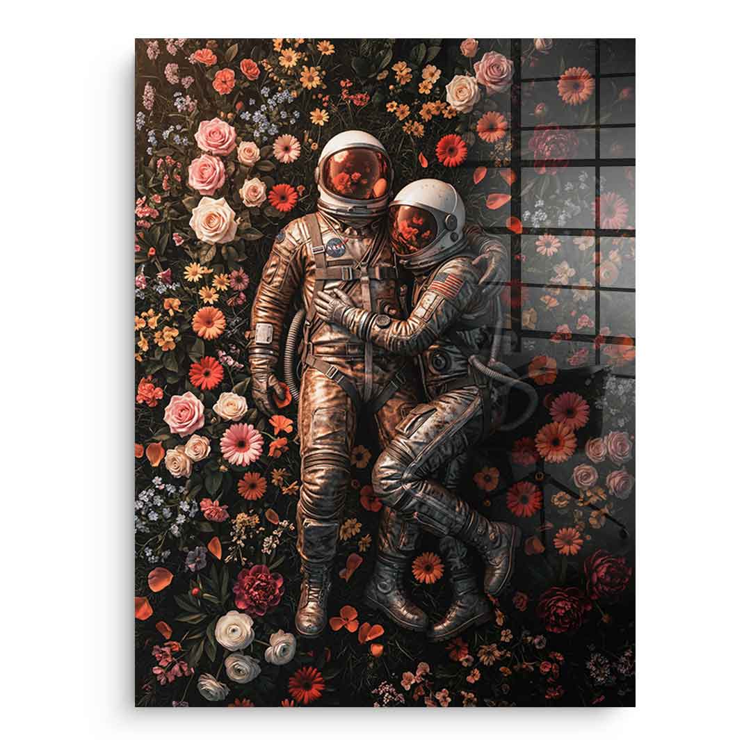 DOTCOMCANVAS® Eternal Love of Astronauts Acrylglasbild – Hauptmotiv