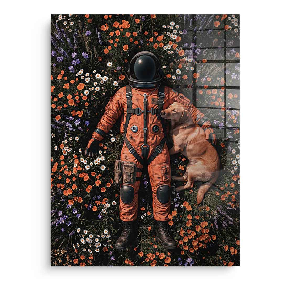 DOTCOMCANVAS® Astronaut's Loyal Companion Acrylglasbild – Ansicht 1