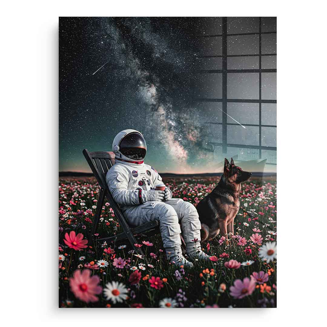 DOTCOMCANVAS® Astronaut's Silent Night Acrylglasbild – Ansicht 1