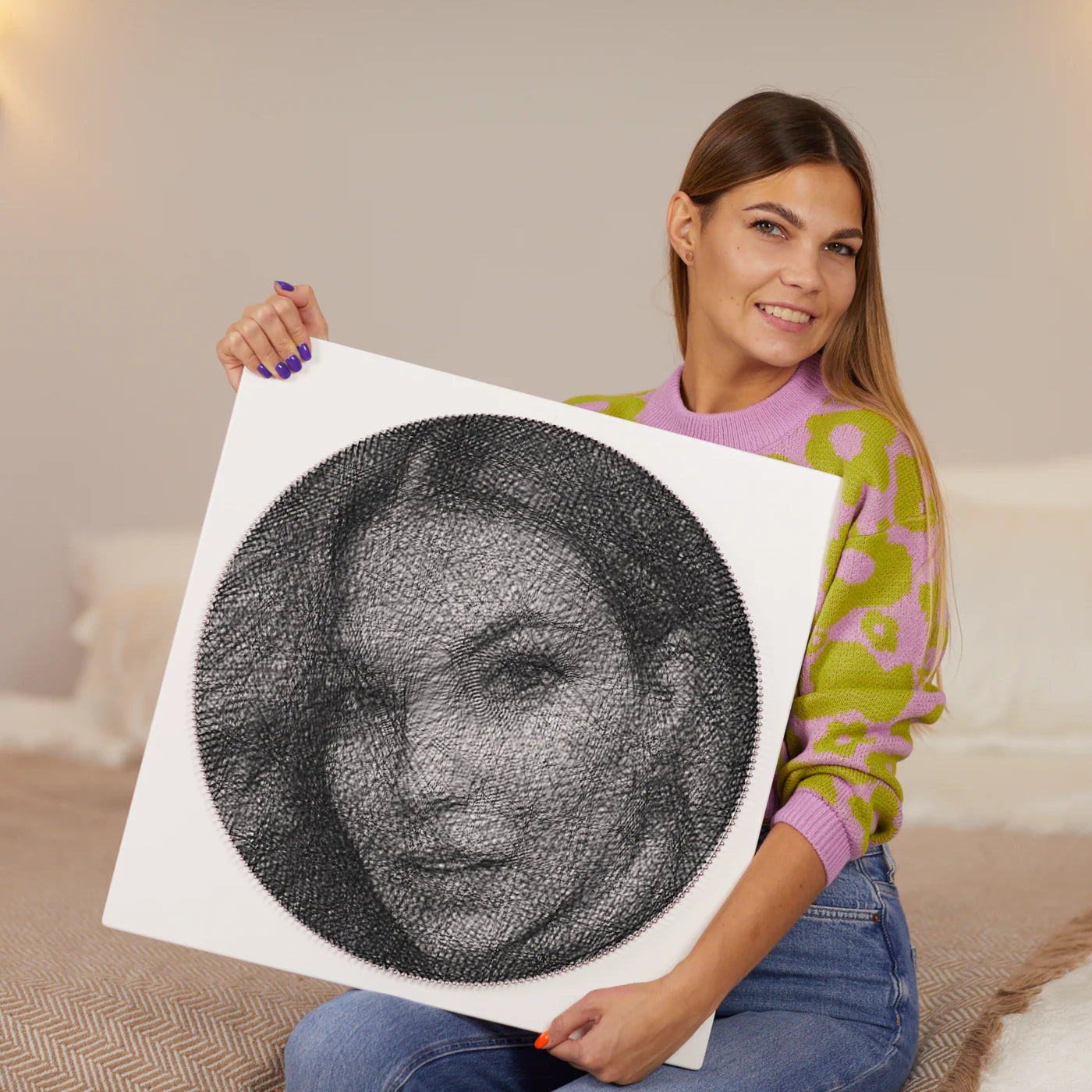 String Art DIY Kit: Artwork to create yourself with app instructions