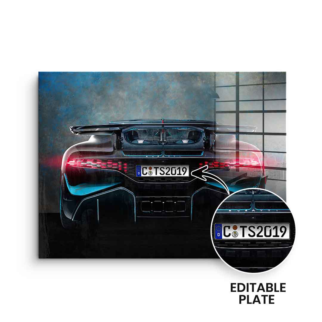 Bugatti Backside - Acrylglas - personalisierbar