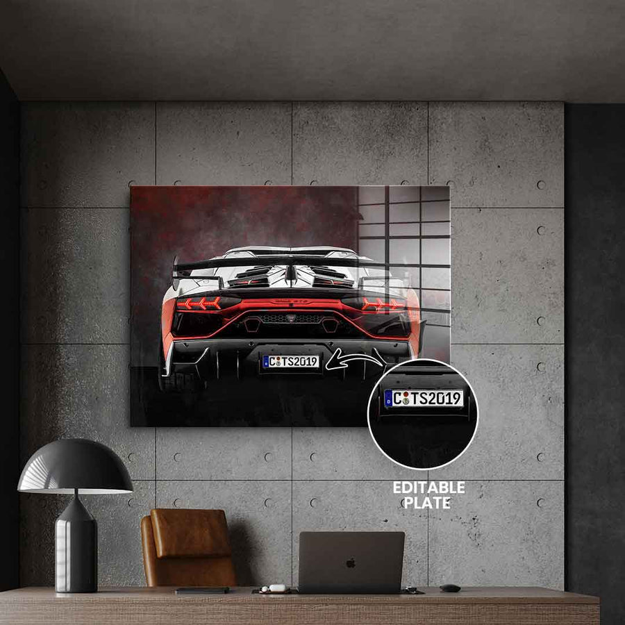 Lambo Backside - Acrylglas - Personalisierbar