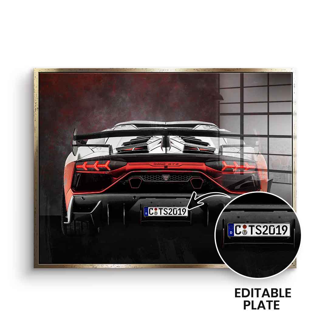 Lambo Backside - Acrylglas - personalisierbar