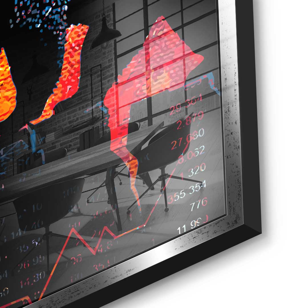 Bull Fights Bear - Acrylic Glass