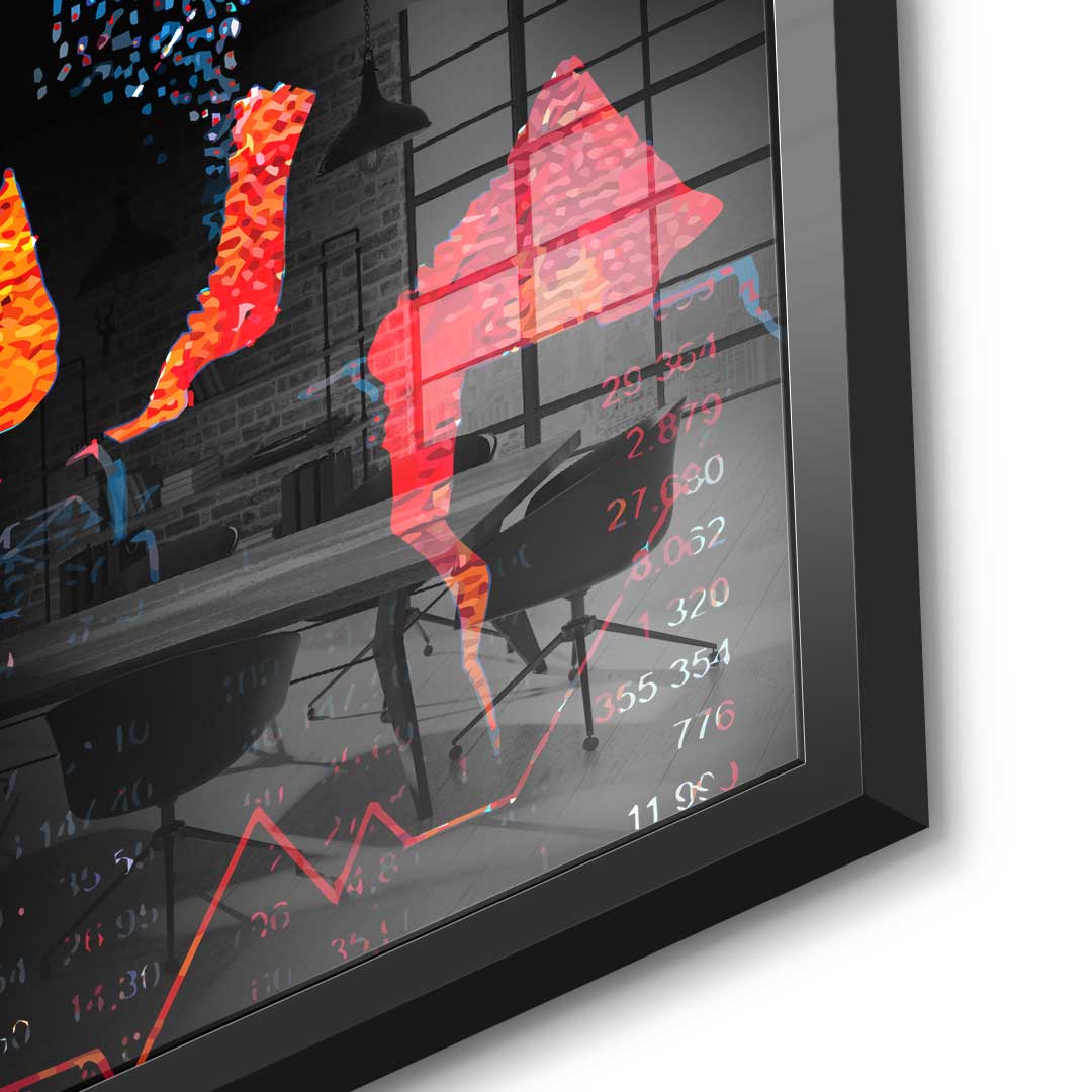 Bull Fights Bear - Acrylic Glass