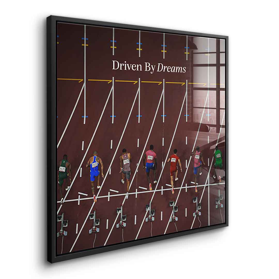 Driven by dreams #Athletics - Quadrat Edition - Acrylglasbild