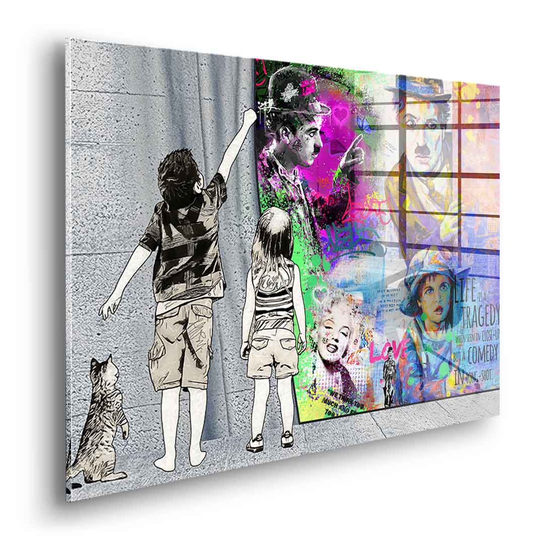 Banksy Curtain - Acrylglas