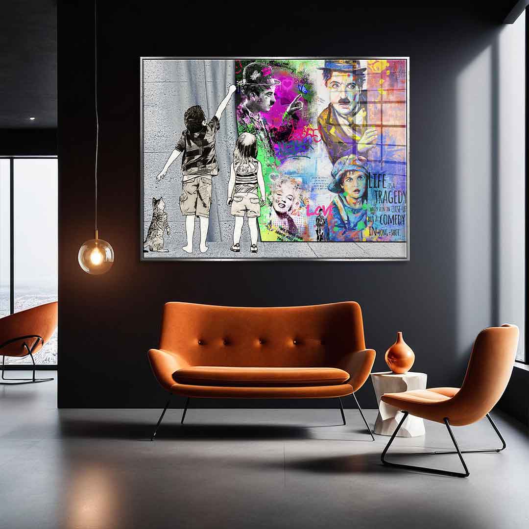 Banksy Curtain - Acrylglas