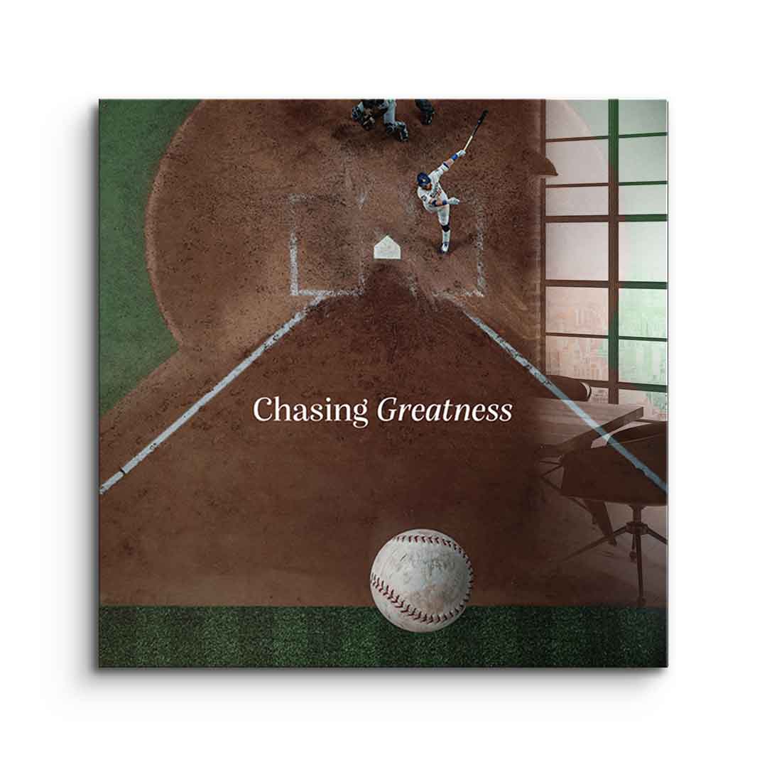 Chasing Greatness #Baseball - Quadrat Edition - Acrylglasbild