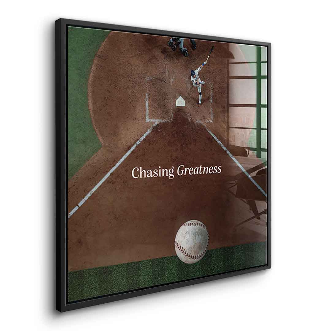 Chasing Greatness #Baseball - Quadrat Edition - Acrylglasbild