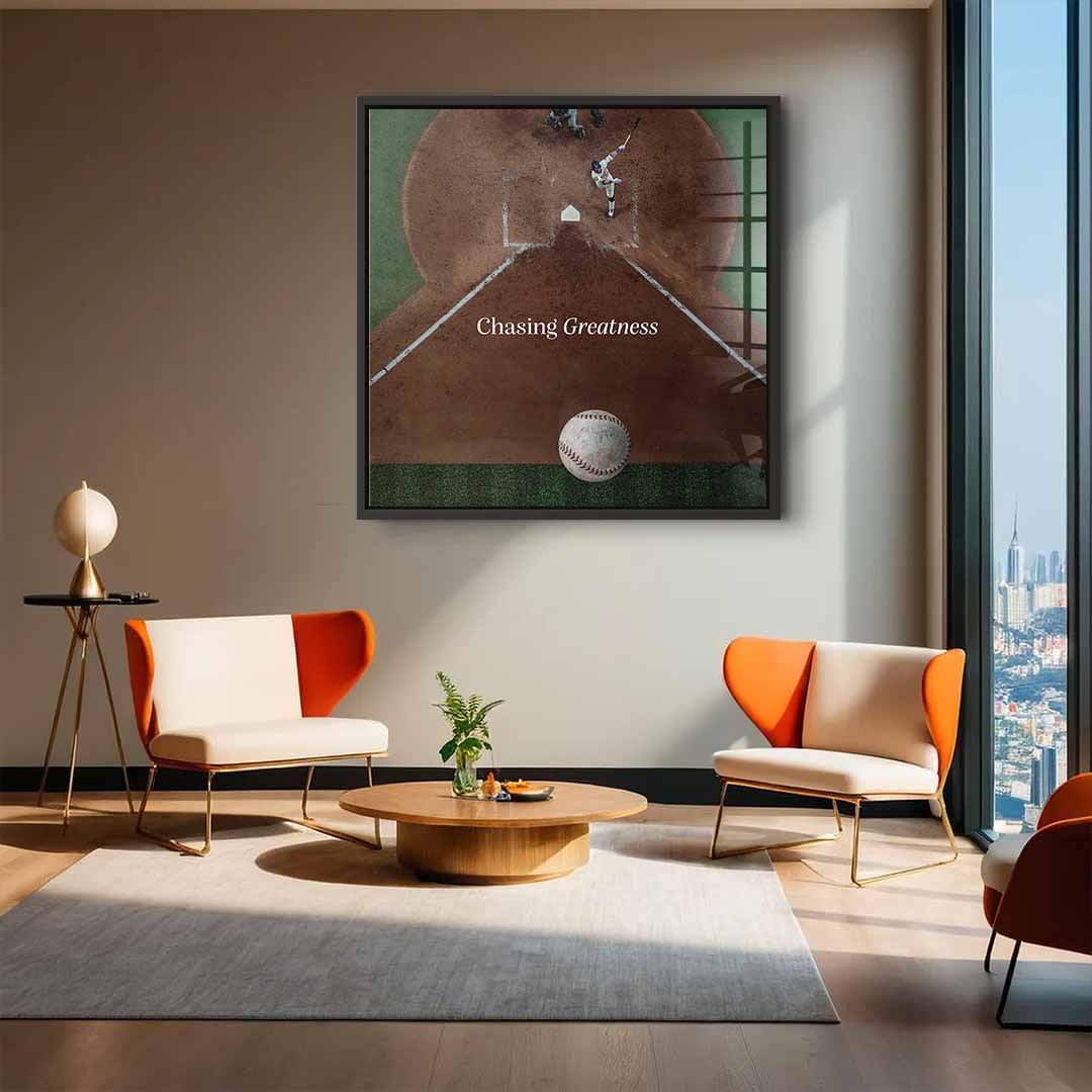 Chasing Greatness #Baseball - Quadrat Edition - Acrylglasbild