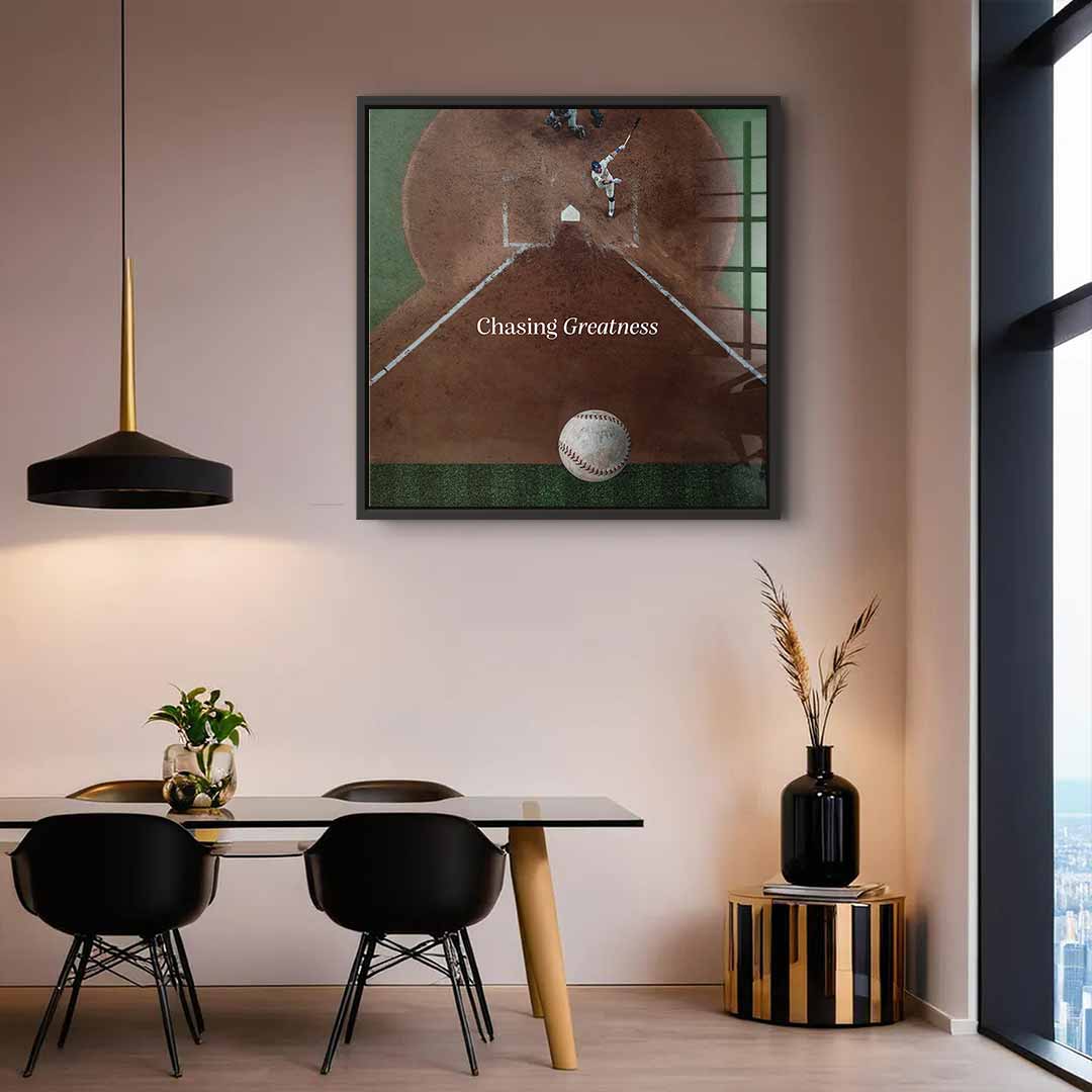 Chasing Greatness #Baseball - Quadrat Edition - Acrylglasbild