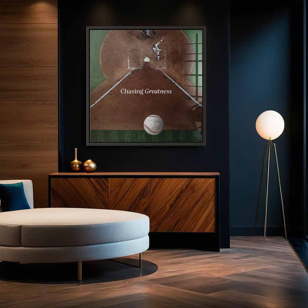 Chasing Greatness #Baseball - Quadrat Edition - Acrylglasbild