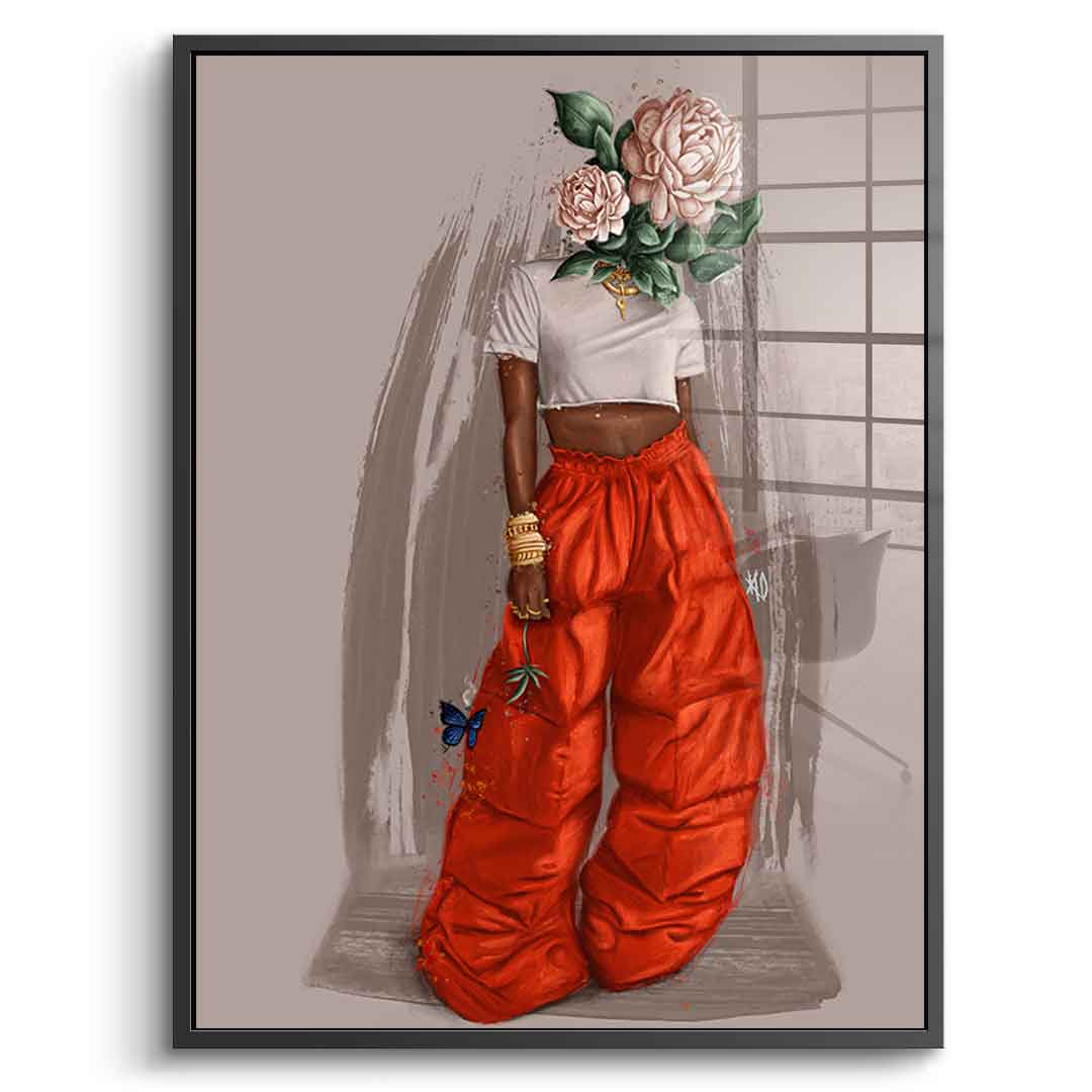 Beige Flower Head - Acrylic glass