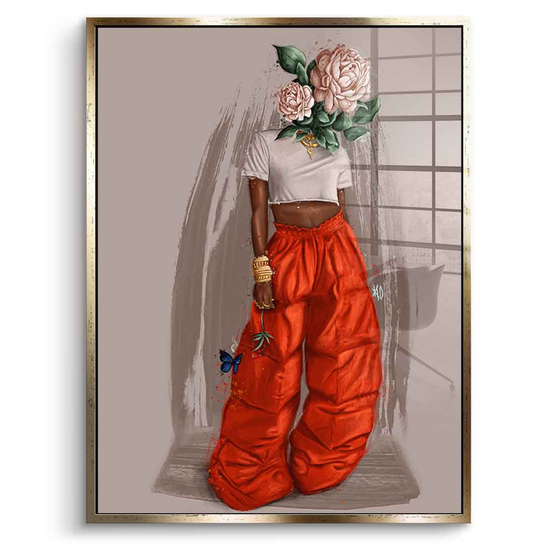 Beige Flower Head - Acrylic glass