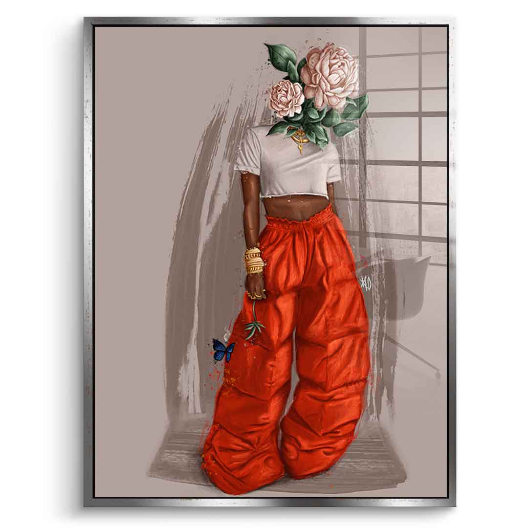 Beige Flower Head - Acrylic glass