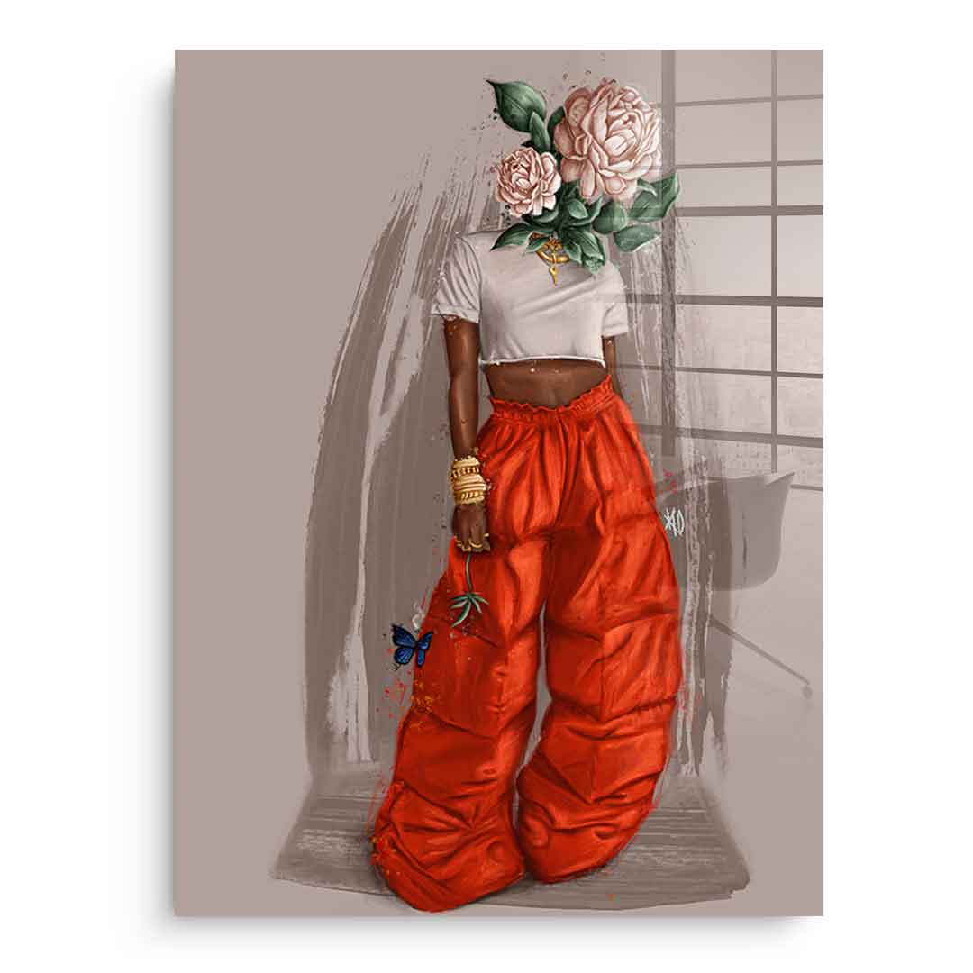 Beige Flower Head - Acrylic glass