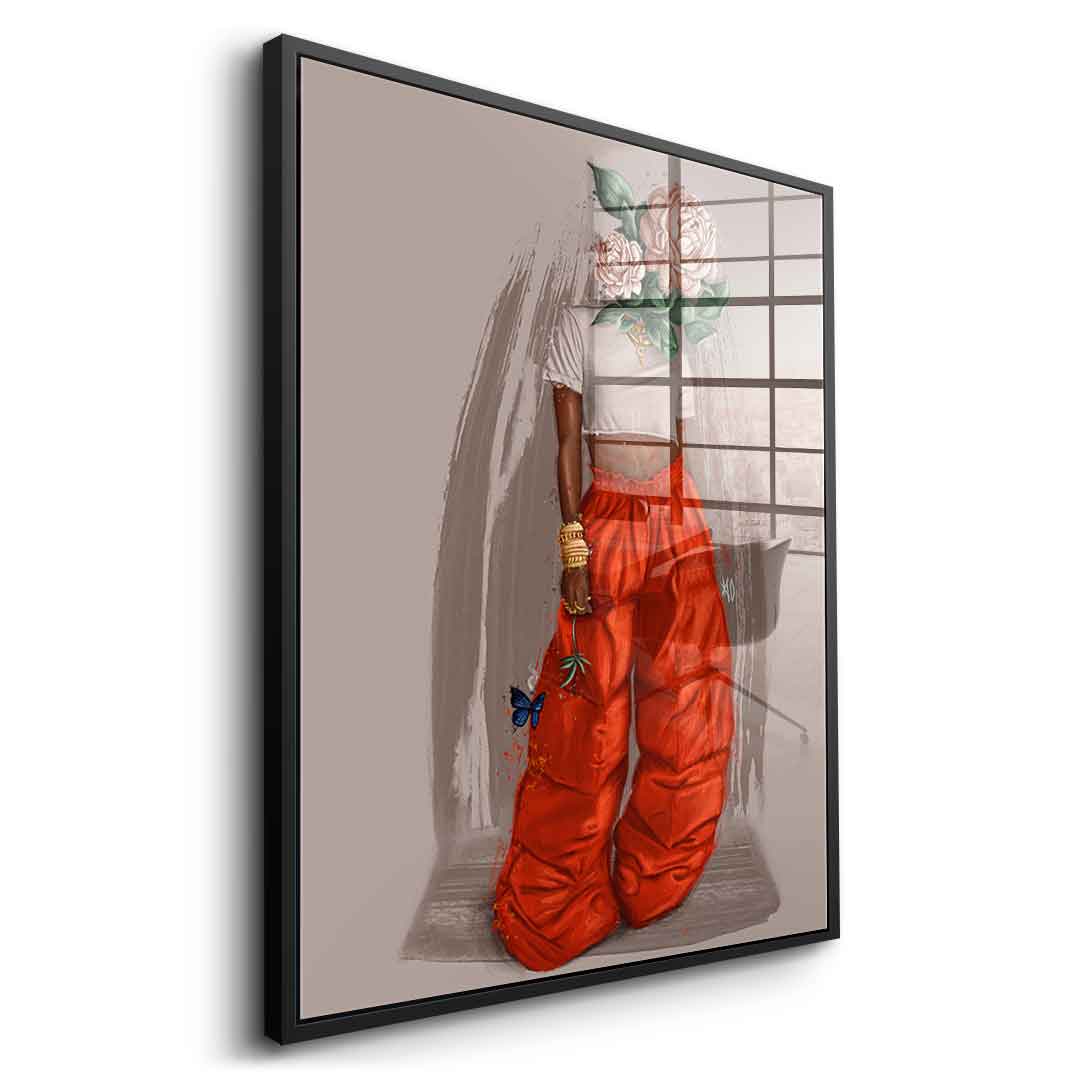 Beige Flower Head - Acrylglas