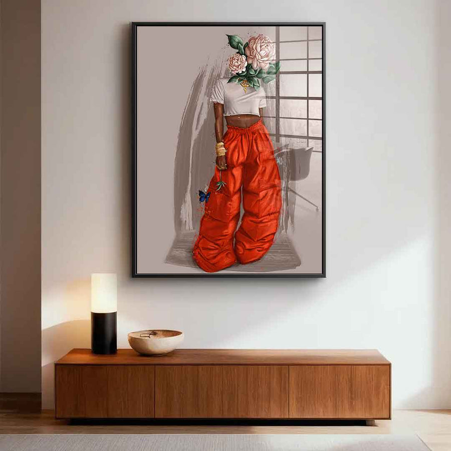 Beige Flower Head - Acrylic glass