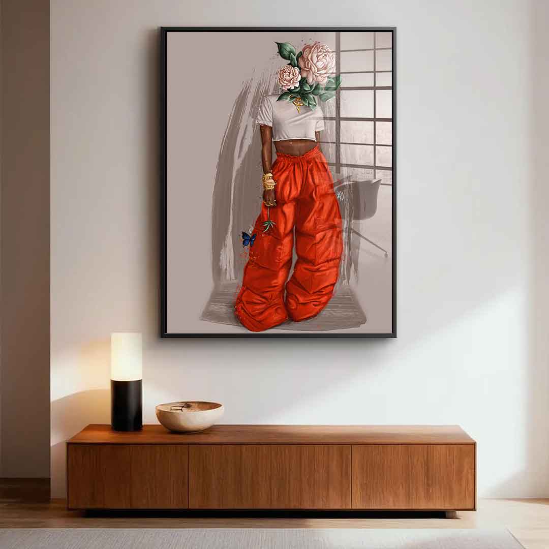 Beige Flower Head - Acrylic glass