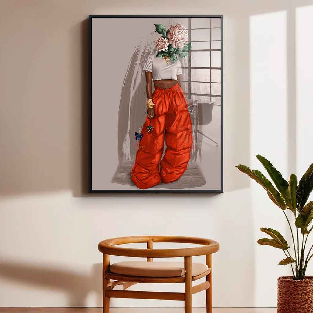 Beige Flower Head - Acrylglas